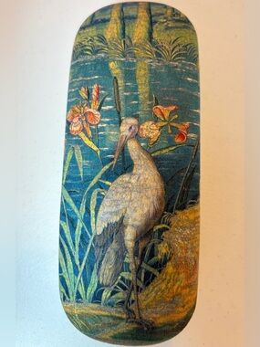 Blue Botanical Crane Glasses Case.